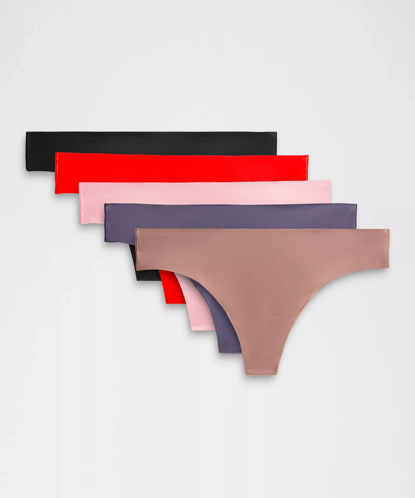 InvisiWear Mid-Rise Thong Underwear *5 Pack | Women's