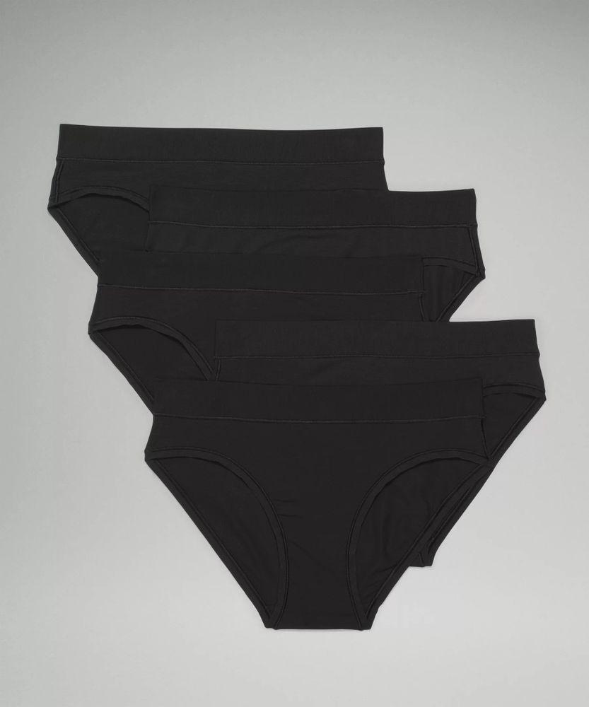 Lululemon UnderEase Mid-Rise Thong Underwear *3 Pack - Black