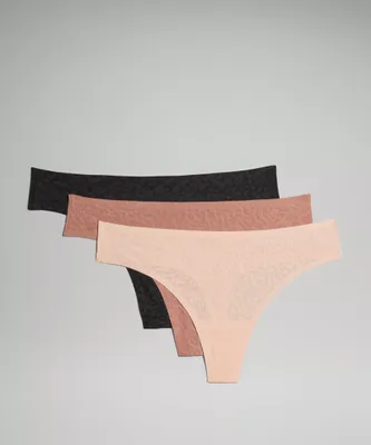 InvisiWear Mid-Rise Thong Underwear  Performance Lace *3 Pack | Women's