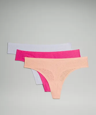 Lululemon athletica UnderEase Ribbed High-Waist Thong Underwear *3 Pack, Women's