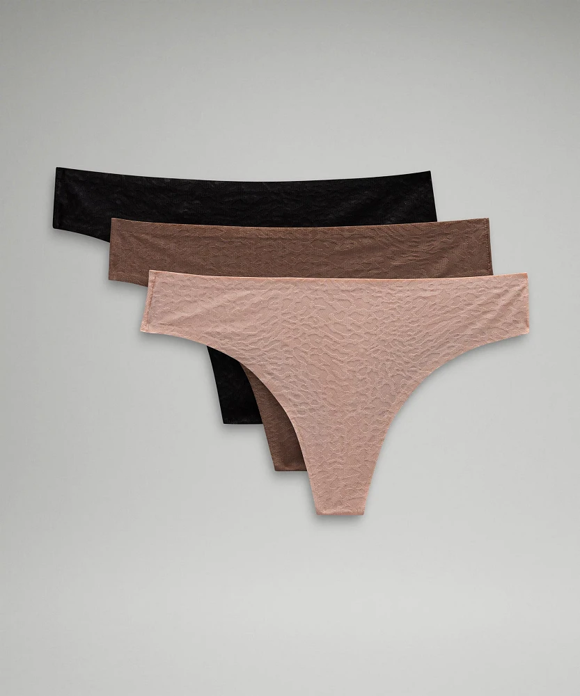 InvisiWear Mid-Rise Thong Underwear  Performance Lace *3 Pack | Women's