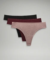 InvisiWear Mid-Rise Thong Underwear  Performance Lace *3 Pack | Women's