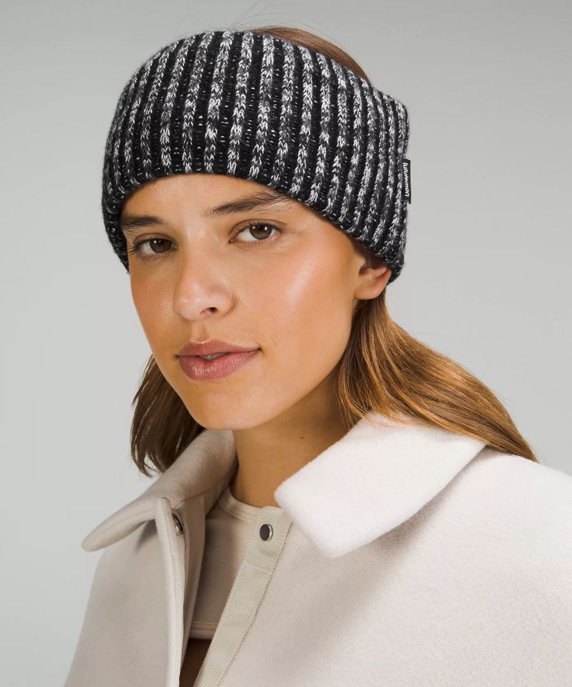 Women's Textured Fleece-Lined Knit Ear Warmer | Hats