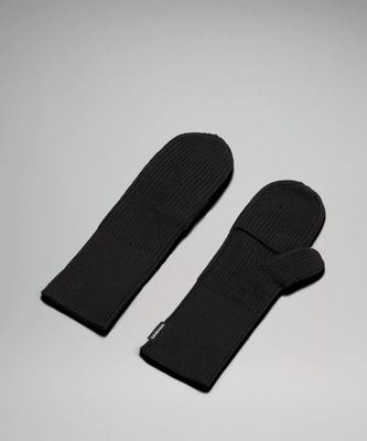 Women's Ribbed Merino Wool-Blend Knit Mittens | Gloves & Cold Weather Acessories