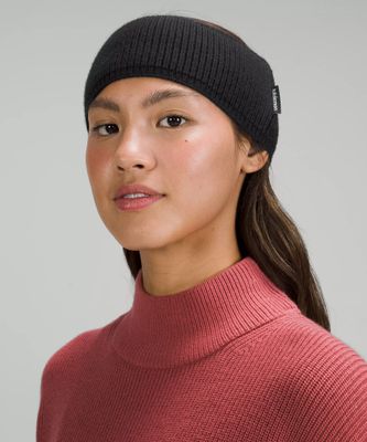 Women's Ribbed Merino Wool-Blend Knit Ear Warmer | Hats