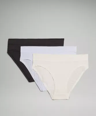 UnderEase Mid-Rise Ribbed Bikini Underwear 3 Pack | Women's