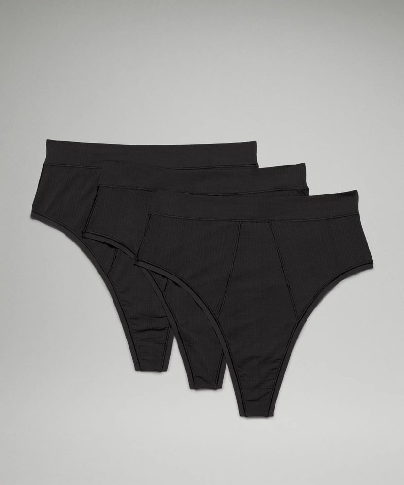 UnderEase Ribbed High-Waist Thong Underwear *3 Pack | Women's