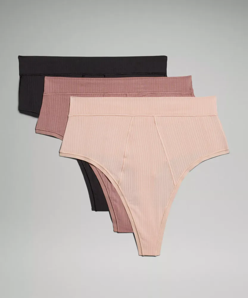 Lululemon athletica UnderEase Ribbed High-Waist Thong Underwear *3