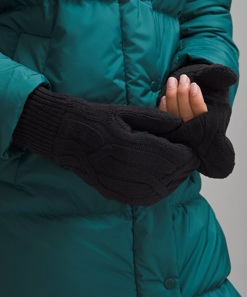 Women's Cable-Knit Fleece-Lined Mittens | Gloves & Cold Weather Acessories