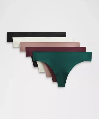 InvisiWear Mid-Rise Thong Underwear 5 Pack *Holiday | Women's