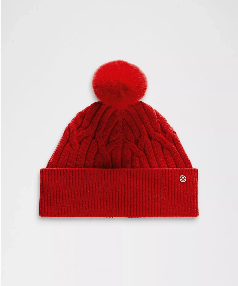 Women's Cable-Knit Pom-Pom Beanie | Hats