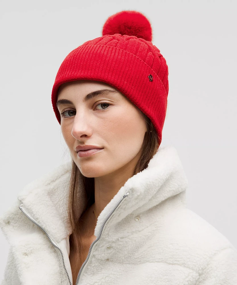 Women's Cable-Knit Pom-Pom Beanie | Hats