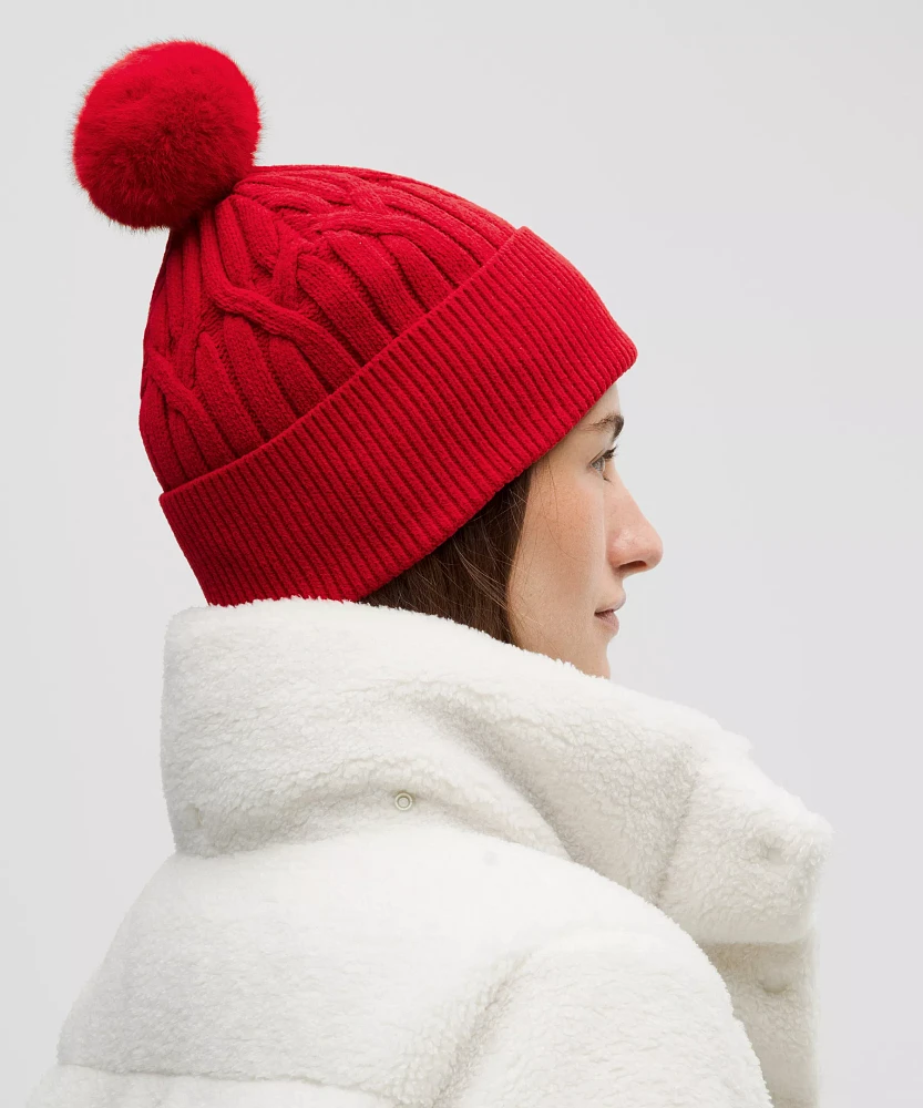 Women's Cable-Knit Pom-Pom Beanie | Hats