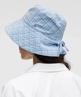 Women's Seersucker Check Wide-Brim Hat | Hats