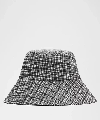 Women's Seersucker Check Wide-Brim Hat | Hats