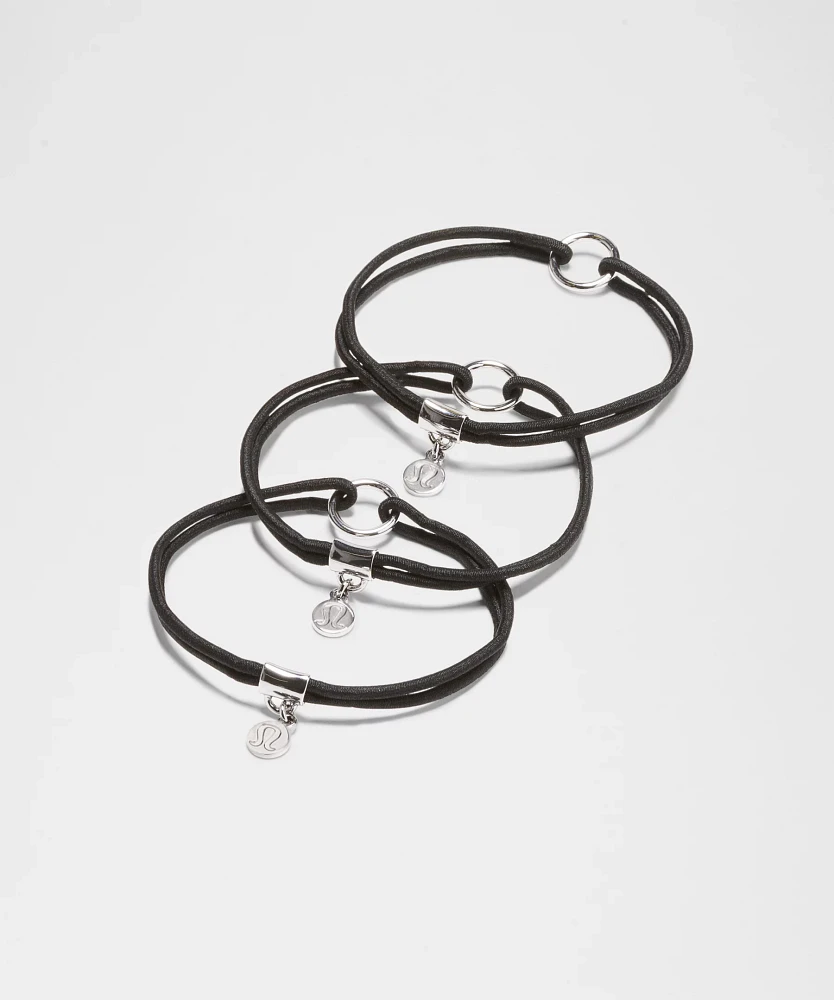 Logo Charm Hair Ties *3 Pack | Women's Accessories