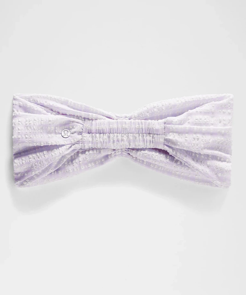 Women's Seersucker Check Gathered Headband | Hair Accessories