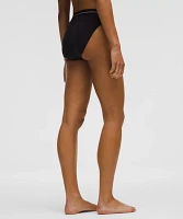 Stretch Cotton Ribbed Logo Super-High-Rise Bikini Underwear | Women's