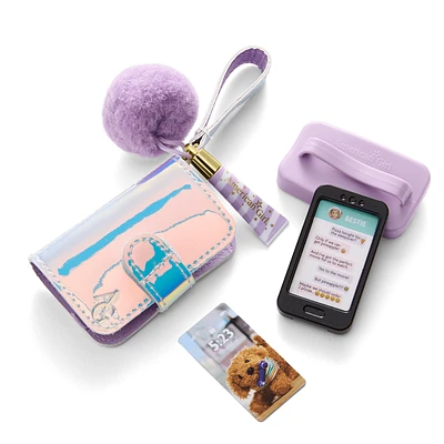 Purple Pom Phone & Accessories for 18-inch Dolls