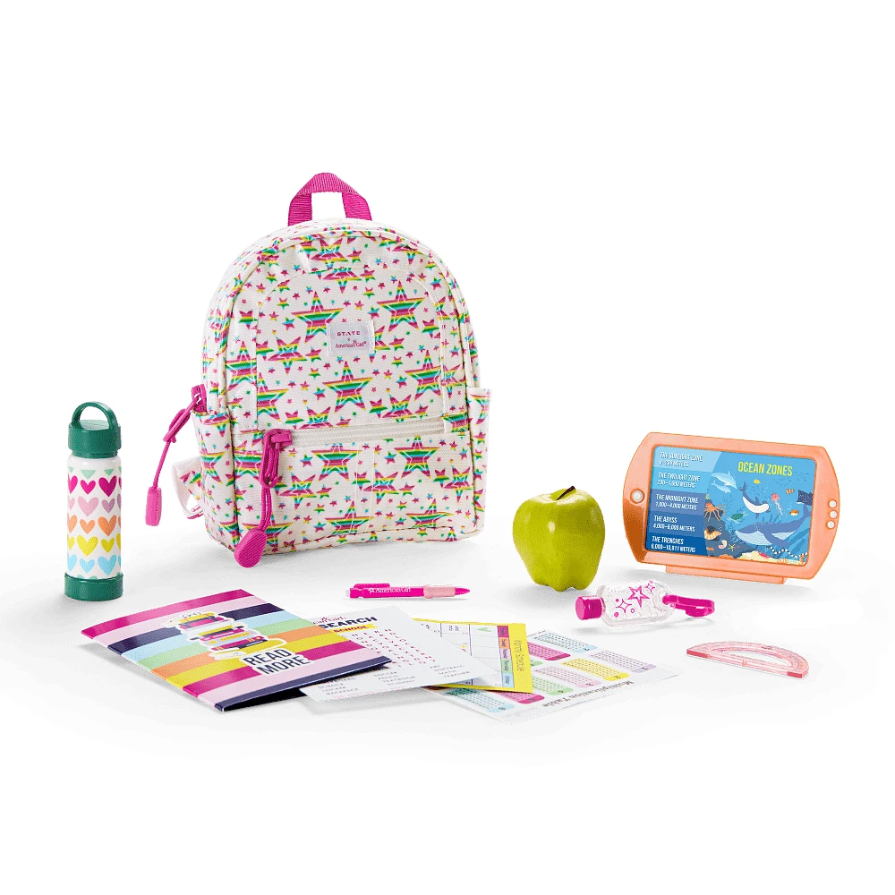 Star Student Backpack Set for 18-inch Dolls