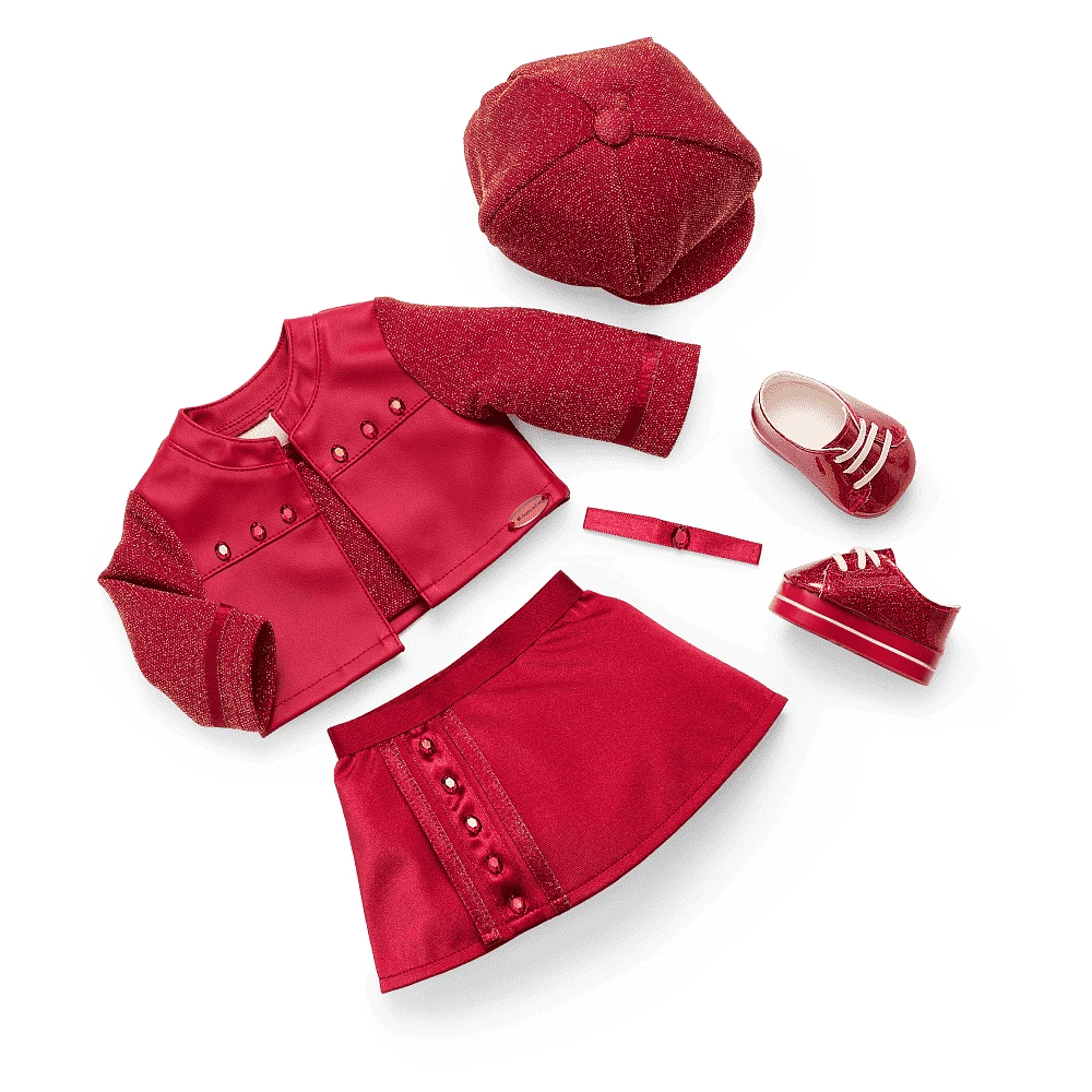 January Gorgeous Garnet Outfit for 18-inch Dolls