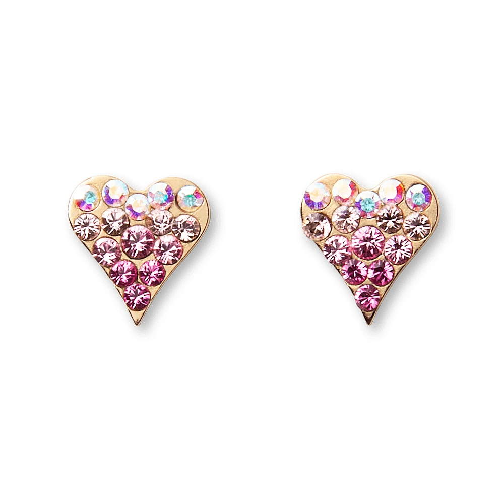 American Girl® x Stephanie Gottlieb Rosy Shimmer Heart Stud Earrings for Girls