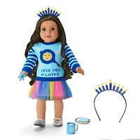 In the Hanukkah Spirit Sweater for 18-inch Dolls