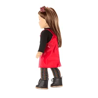 Nicki’s™ Red Vinyl Jumper Outfit for 18-inch Dolls (Historical Characters)