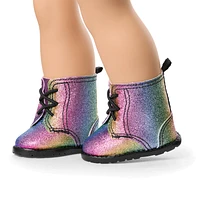Glittery Rainbow Boots for 18-inch Dolls