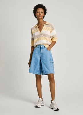 bermudas denim relaxed fit