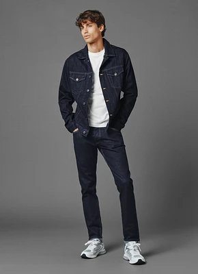 casaco denim unisexo regular fit