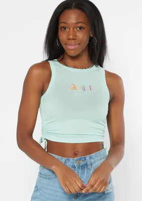 Mint Angel Ruched Side Tank Top