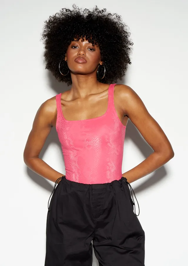 Rue21 Magenta High Neck Contour Bodysuit