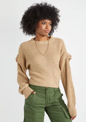 Ruffle Sleeve Sweater