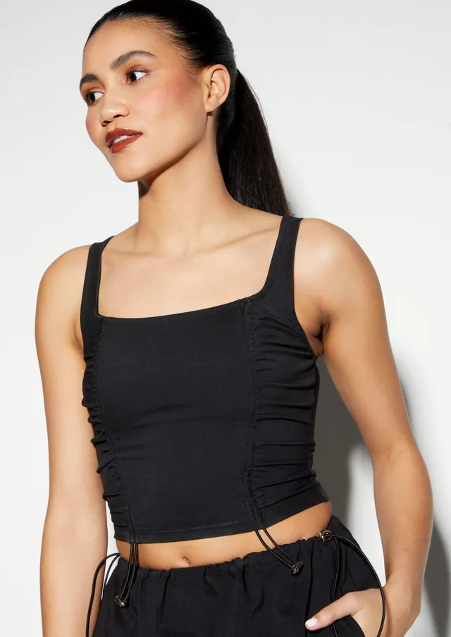 Rue21 Black Bungee Open Lace Up Back Cami