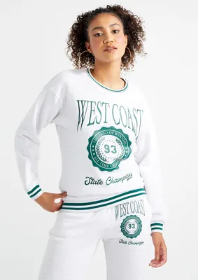 West Coast Embroidered Crew Neck Sweatshirt