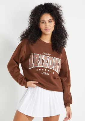 Brown Arizona Graphic Crew Neck Sweatshirt