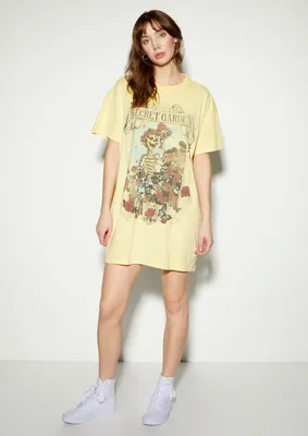 Secret Garden Skeleton Graphic Tee Shirt Dress