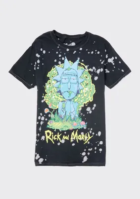 Rick And Morty Paint Splatter Graphic Tee