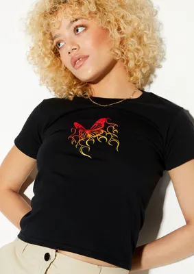 Butterfly Flame Graphic Baby Tee