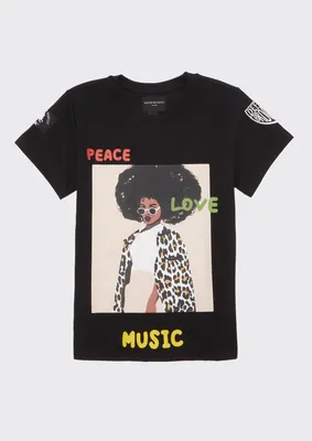 Defend Brooklyn Peace Love Music Graphic Tee