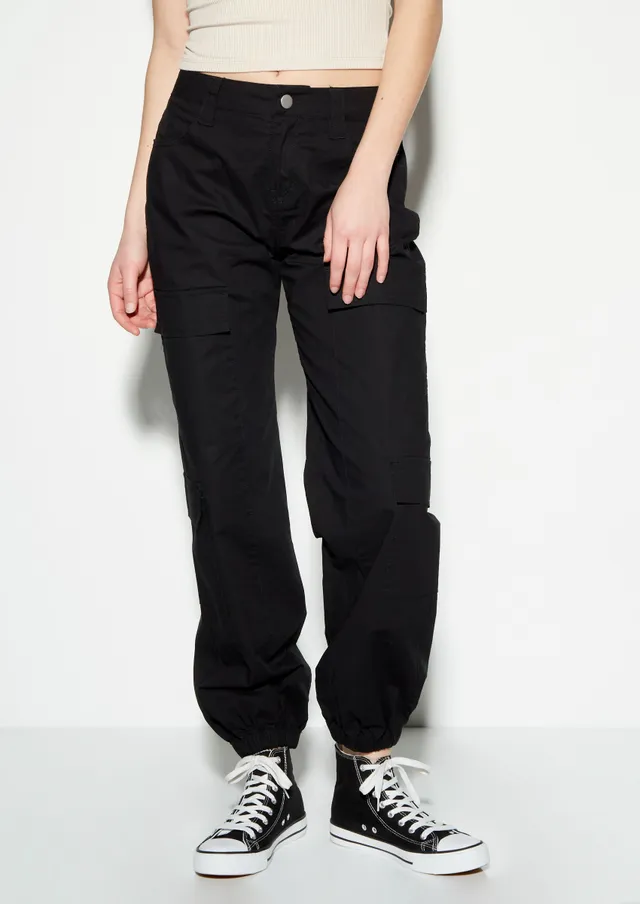 Rue21 Black Poplin Cargo Pants