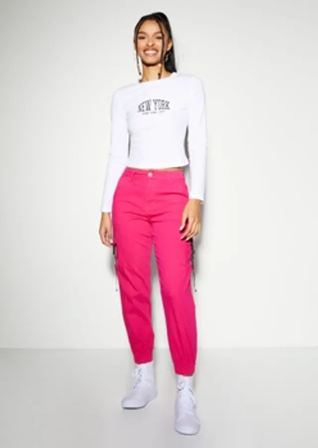 Hot Pink Utility Belted Cargo Joggers