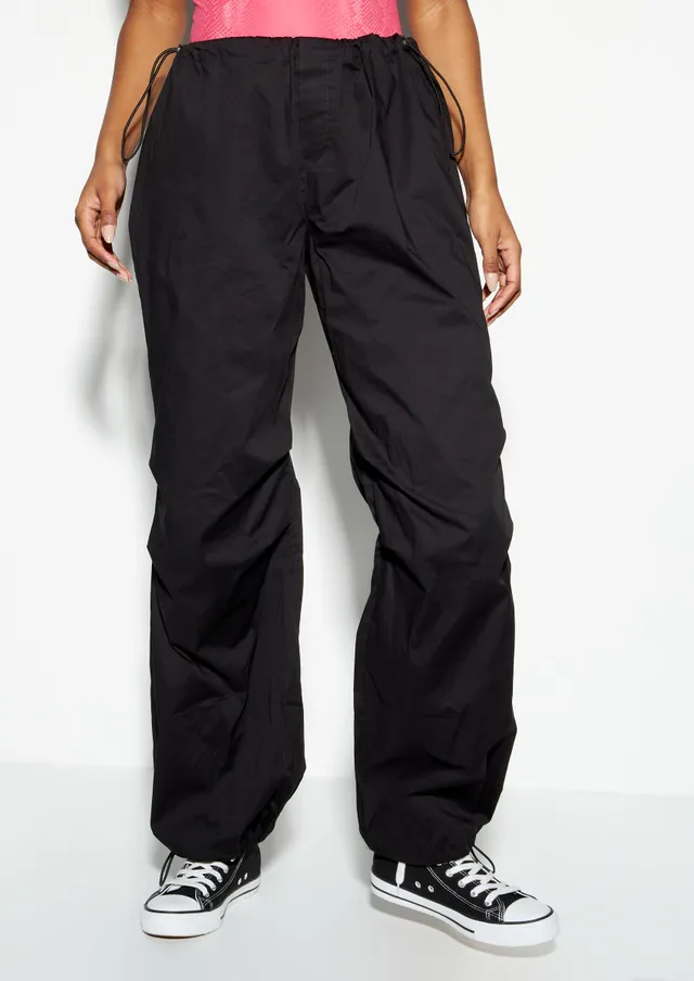 Social Collision Black & Red Grommet Strap Carpenter Pants