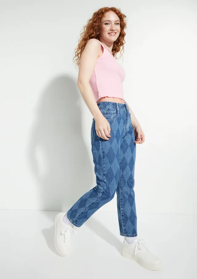 Hollister Ultra High-Rise Light Wash Printed Dad Jeans