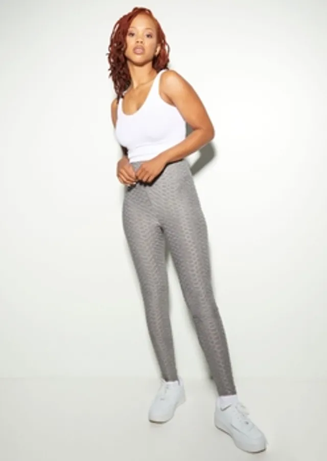 Rue21 Gray Ruched Back Honeycomb Leggings