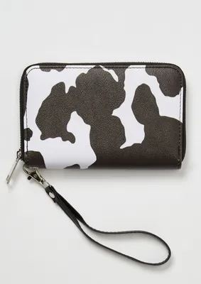 Black Cow Print Wallet