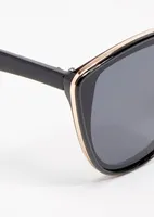Black Gold Trim Cat Eye Sunglasses