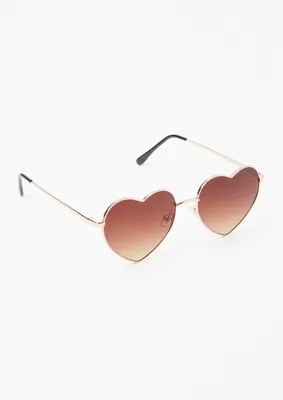 Brown Heart Lens Sunglasses