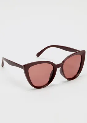 Maroon Cat Eye Sunglasses